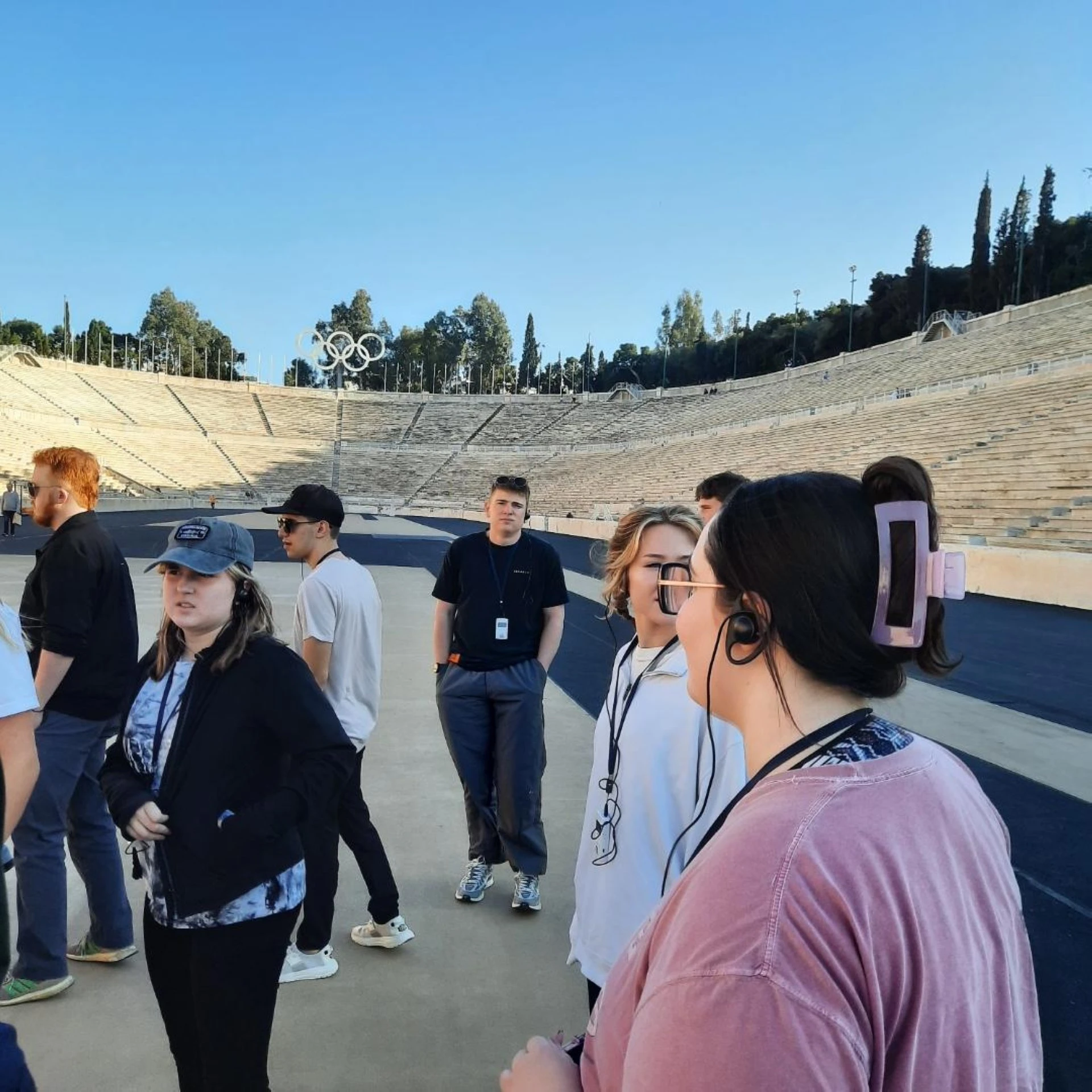 students in the roman amphitheater