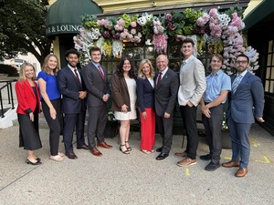 Dr. and Mrs. Johnson with students in Washington, D.C.