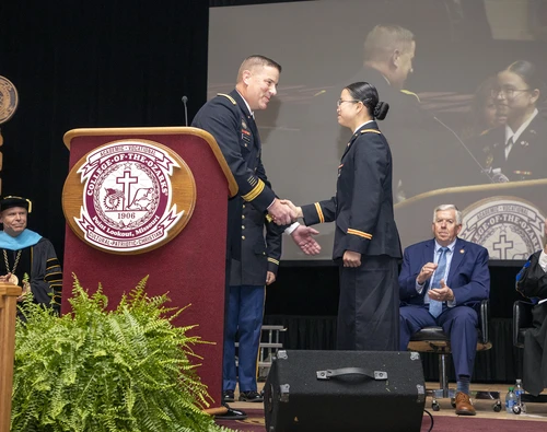 Two people shaking hands 