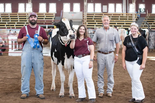 The College of the Ozarks W. Alton Jones Dairy is recognized as Intermediate Champion, Reserve Grand Champion, and Premier Breeder at the Missouri State Fair with five first place awards.