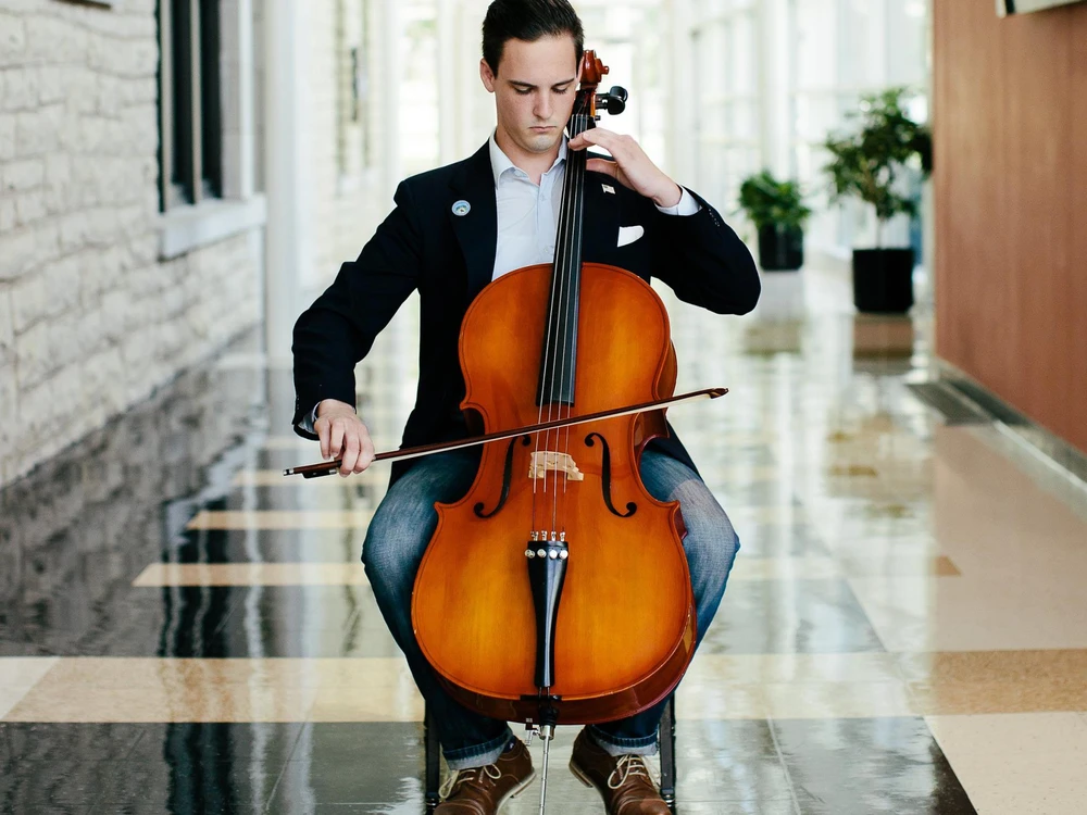 Student playing musical instructments