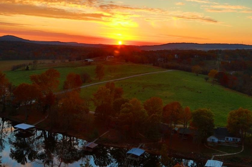 Sunset panoramic photo of the view from Point Lookout