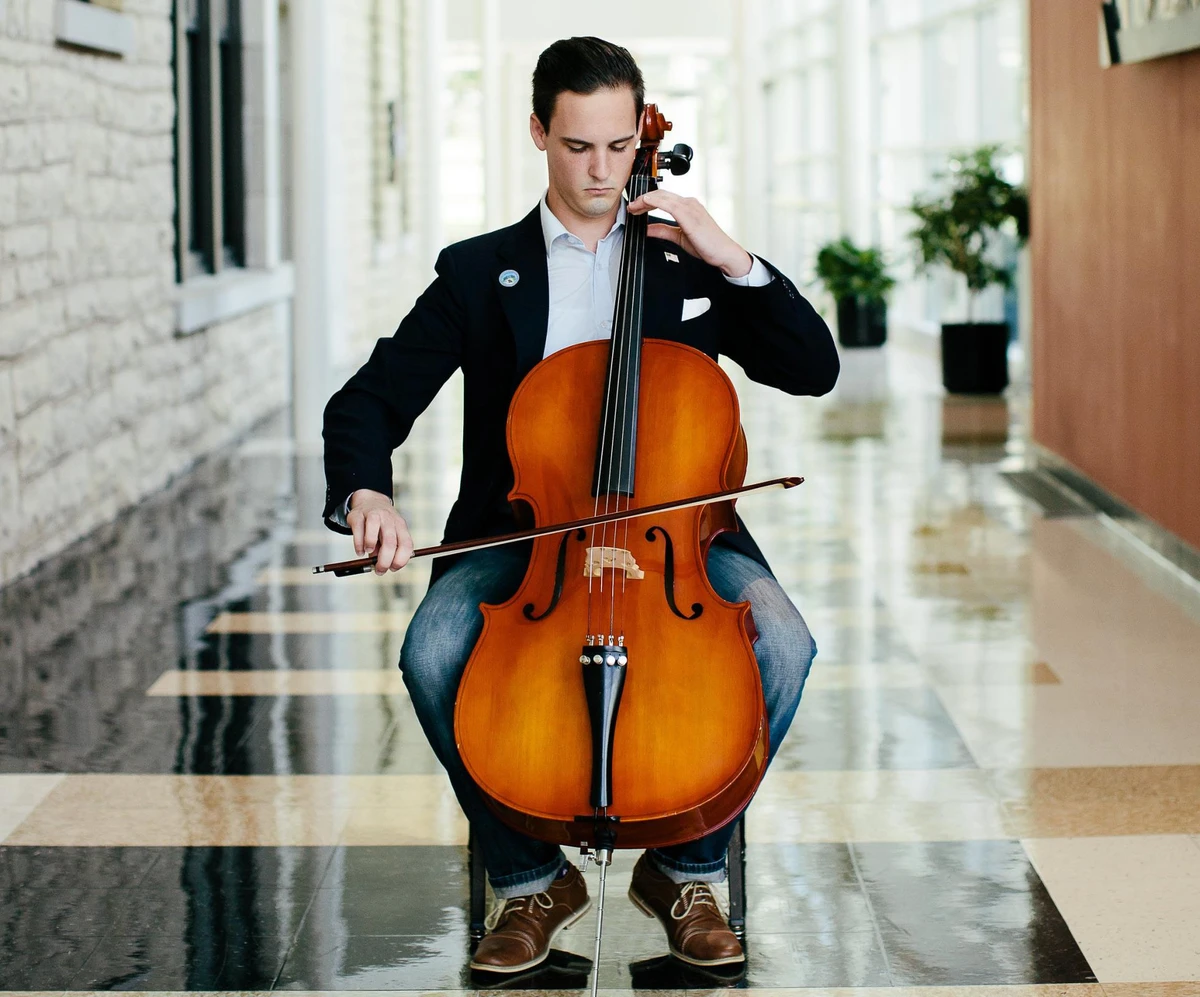 A student playing the cello