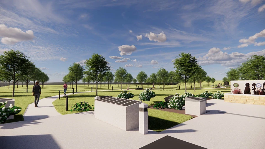 POW✬MIA memorial rendering.