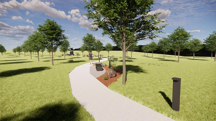 POW✬MIA memorial rendering.