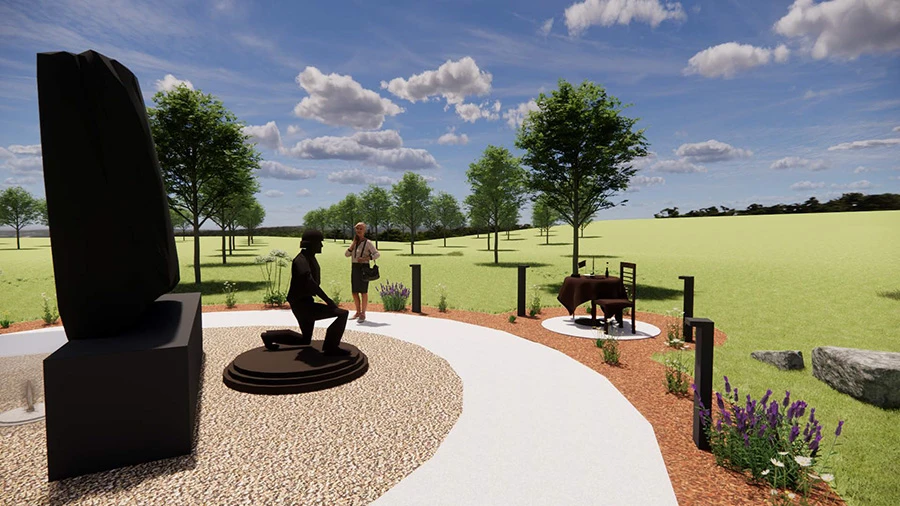 POW✬MIA memorial rendering.