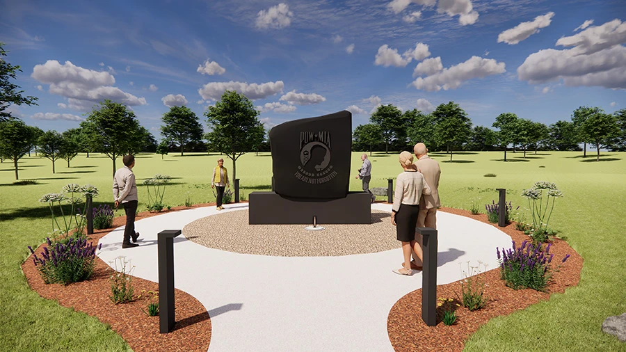 POW✬MIA memorial rendering.