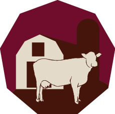 Dairy Icon - Cow, Barn, and Silo