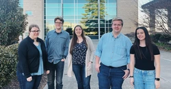 Students in front of academic building