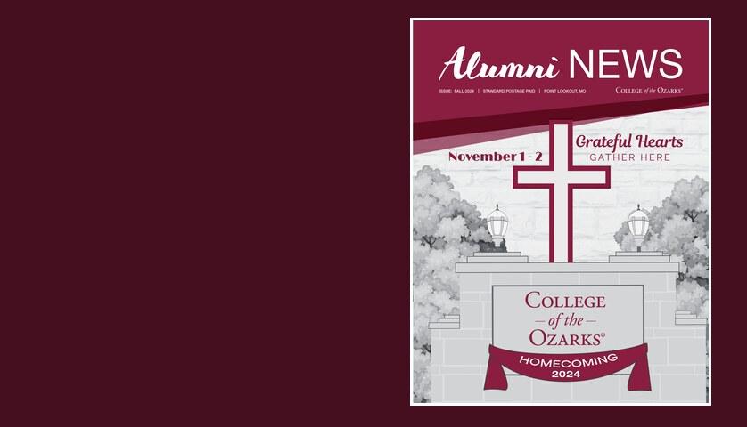 Fall 2024 Alumni News cover: Grateful Hearts Gather Here, Homecoming 2024