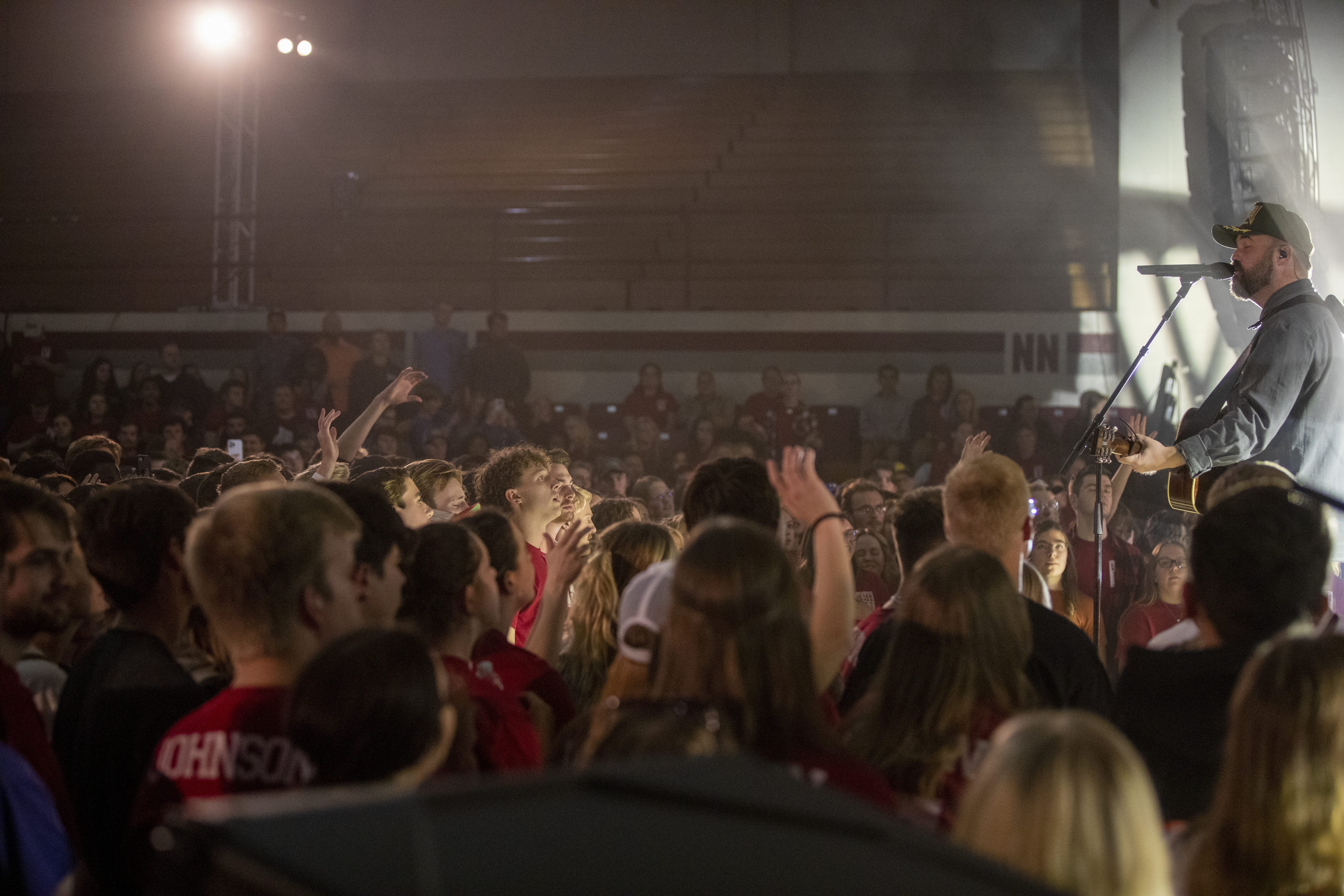 Large group of students at a concert