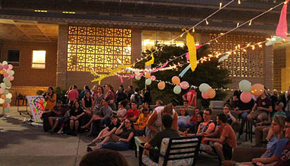 Students at a campus event