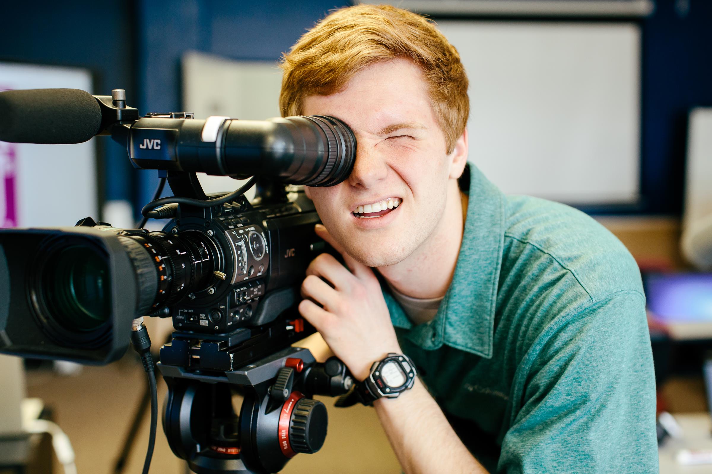 Student Operating a camera
