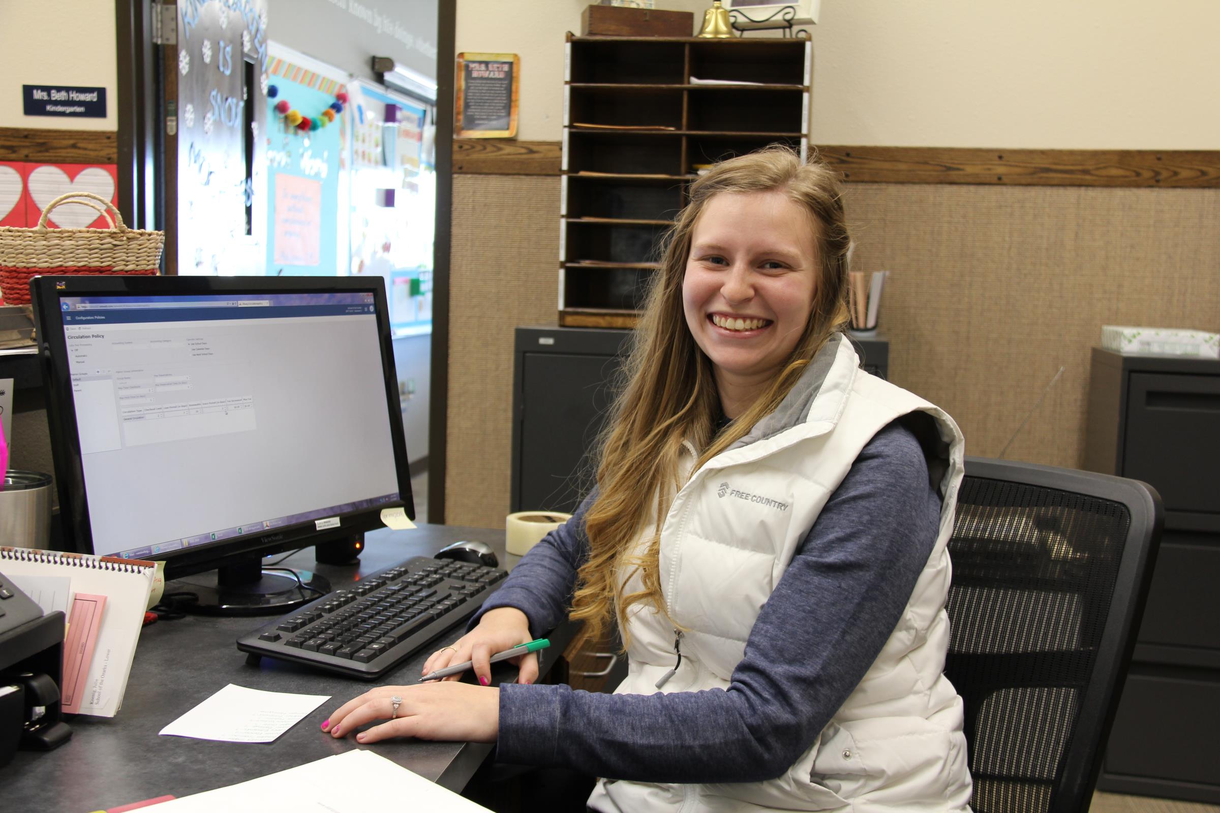 Student working at a desk