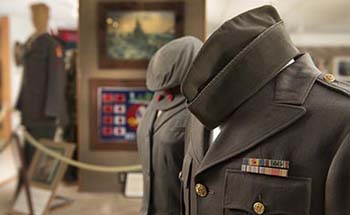 Military Uniforms on display in the Museum