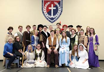 School of the Ozarks sophomores in costume for Shakespeare’s “Romeo and Juliet”