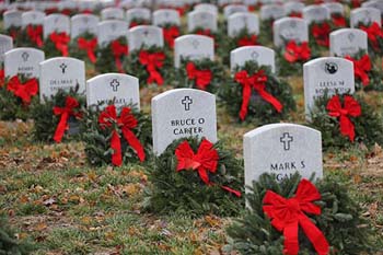 Missouri State Veterans Cemetery with Christmas wreaths