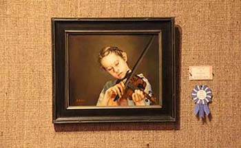 "Fiddler Girl" oil painting