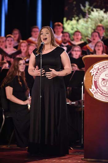 Ashley Mattingly sings a solo