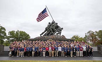 Students at Iwo Jima Memorial