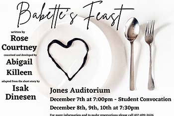 College of the Ozarks Theatre Department to present “Babette’s Feast,” Dec. 7-10