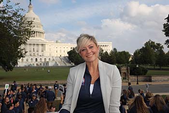 Associate professor of English Paige Ray, during her first time to experience Washington, D.C., serves as sponsor for the second annual College of the Ozarks CitizenTrip™. 