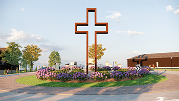 In time for Easter, College of the Ozarks will install The Empty CrossTM in the roundabout at the entrance to campus.