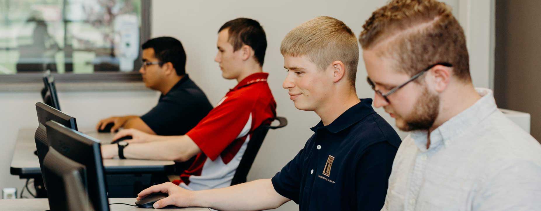 Students working in a computer lab