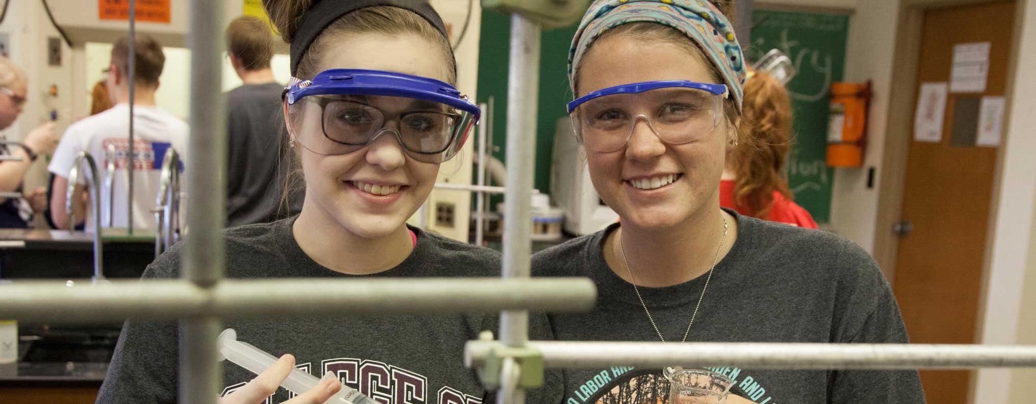 Students working in a biology lab